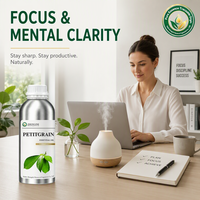 Huile Essentielle de Petitgrain (Citrus Aurantium) pour la Clarté Mentale - Diffusion Aromatique pour une Esprit Clair, une Productivité et une Concentration Améliorées