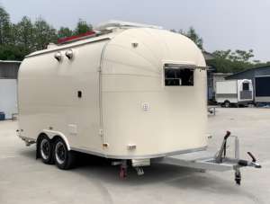 Remorque de bar mobile jour et nuit avec comptoir en acier inoxydable pour le service du café de jour et le bar à cocktails de nuit - Product Image 1