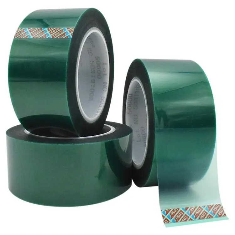 High heat 220 gradi tesa 50600 green pet film nastro adesivo in poliestere adesivo in silicone per mascheratura ad alta temperatura