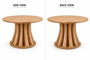Mesa de Comedor Redonda Resistente Nesthouz con Base de Madera Natural, Mueble Moderno para Comedor de 4 Personas - Product Image 6
