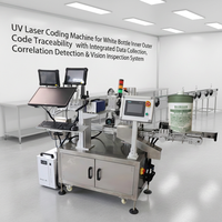 Machine de marquage laser UV pour codes intérieurs et extérieurs de bouteilles blanches - Équipement intégré de collecte de données et de détection de corrélation