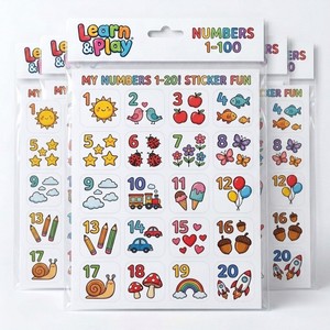 Juego de Hojas de Etiquetas Adhesivas Personalizadas Ecológicas con Números para Profesores, Recompensas Escolares y Aprendizaje Divertido - Product Image 2