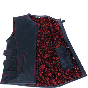 Chaleco de Cuero para Hombre, Informal, de Invierno, Transpirable, de Alta Calidad, 100% Poliéster, Color Sólido - Product Image 5