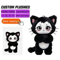 Peluche personnalisée brodée, super douce, en forme d'humanoïde, mignonne, mascotte de marque, service OEM/ODM personnalisé