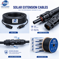 Kabel Ekstensi Tembaga Berlapis Timah XLPE Industri IP67 1KV/1.5KV 1M/2M/3M/5M untuk Panel Surya 2.5mm/4mm/6mm Konektor MC 30A