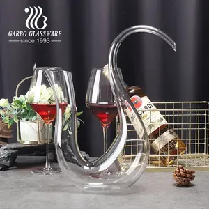 Fabrik hand gefertigte hochwertige Weinglas Dekan ter bleifreie kristall klare Glas Rotwein Karaffe Schwan Form Glas Wein Dekan ter