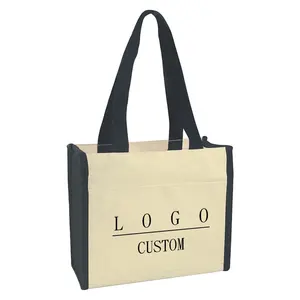 Advertising high quality factory business activities full color custom promotion plain cotton canvas tote bag