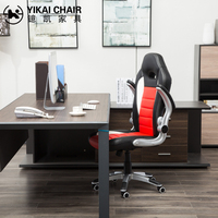 Chaise de bureau gaming pivotante au design européen moderne, style course, avec accoudoirs relevables pour le bureau à domicile