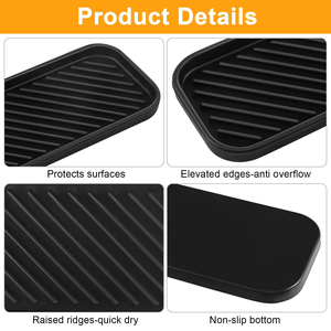 Plateau de drainage en silicone écologique de 5 mm, résistant à la chaleur, compatible lave-vaisselle, pour vaisselle, tasses, fruits, légumes, organisateur d'évier de cuisine - Product Image 3