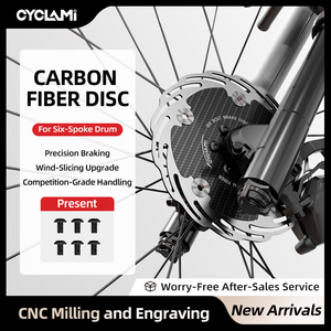 Rotor de Freio CYCLAMI de Fibra de Carbono 6 Parafusos 160mm 180mm - Fresado em CNC, Leve para Bicicletas de Estrada/MTB - Product Image 6