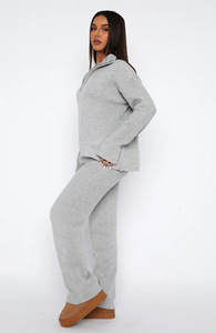 PASUXI <span class=keywords><strong>2026</strong></span> Completo Casual da Donna Personalizzato Due Pezzi Pantaloni a Gamba Dritta <span class=keywords><strong>Top</strong></span> con Zip a Maniche Lunghe Set in Maglia Comodo - Product Image 6