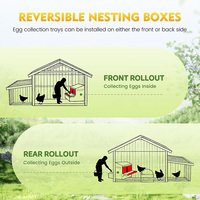 Boîtes à poules empilables à 2 niveaux en acier galvanisé argenté, robustes, faciles à nettoyer, personnalisées par JH-Mech