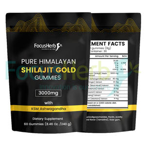 FocusHerb OEM Gummy Supplément en gros Private Label Gold 3000Mg Pure Himalayan Shilajit Gummies - Product Image 1
