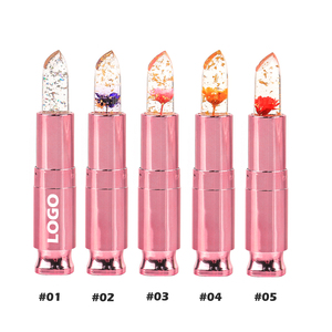 Altın folyo ile şeffaf sihirli çiçek ruj jöle dudak balsamı ruj renk değiştirme ruj özel etiket - Product Image 2