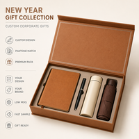 Coffret Cadeau d'Entreprise Personnalisé 2027 : Boîte Magnétique Style Livre en PU, Carnet, Stylo, Gobelet Isotherme, Parapluie Pliant, Logo OEM