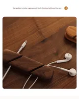 Organisateur de câbles multifonctionnel réutilisable en bois, cadeau pour le bureau, gestion des câbles USB, écouteurs, chargeurs, fils électriques à la maison