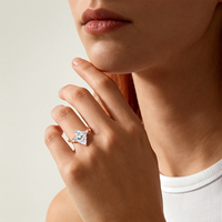 Fabricant OEM de bijoux en gros, ensemble de bagues de fiançailles et de mariage en argent sterling 925 avec moissanite taille marquise 2 carats, sur mesure