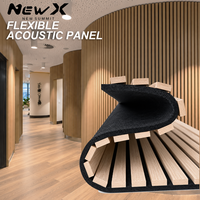 Panneau mural en bois courbé, panneau acoustique flexible, insonorisation pour villa, salle de réunion, hôtel, mur intérieur, plafond