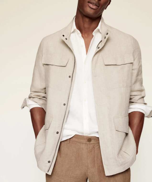 Giacche da lavoro alla moda da uomo in cotone giacca sahariana con