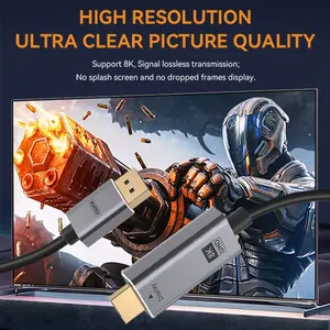 Aluminium Ultra HD 8K DP zu HDMI aktives/passives Kabel DP 1,2 V kompatibel mit Thunderbolt unterstützt Laptop