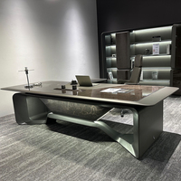 Sci-Fi Luxurious Dark Series Bureau de direction Mobilier de bureau moderne pour PDG en MDF pour appartement ou bureau à domicile