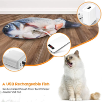 Mainan kucing ikan Floppy elektrik persediaan hewan peliharaan mainan ikan Kicker bergerak mainan kucing ikan bergoyang interaktif mewah dengan Catnip