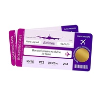 Papier thermique pour cartes d'embarquement d'aéroports et invitations de compagnies aériennes