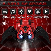 Juguete de Araña RC Creativo de 2.4 GHz, Modelo de Araña de Dibujos Animados Eléctrico con Control Remoto, Luces y Música