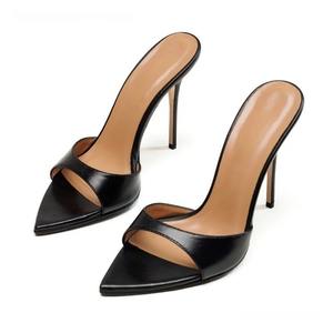 Summer New Arrival Sandales à talons aiguilles sexy pour femmes à la mode Argent <span class=keywords><strong>Gris</strong></span> Peep-Toe avec boucles en strass - Product Image 5