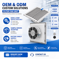 Ventilateur compact avec filtre 255 mm, ventilateur axial de refroidissement avec grille filtrante anti-poussière 265 m³/h pour la ventilation des armoires de distribution