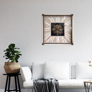 นาฬิกาแขวนผนังเหล็กเลขโรมันขนาดใหญ่31.5นิ้วเกียร์ร่วมสมัยสำหรับห้องนั่งเล่นรับประทานอาหารบ้านสำนักงาน - Product Image 4