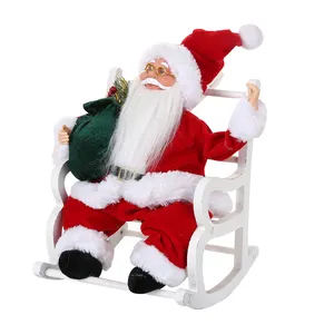 공장 도매 흔들 의자 섬유 산타 클로스 인형 크리스마스 장식 봉제 인형