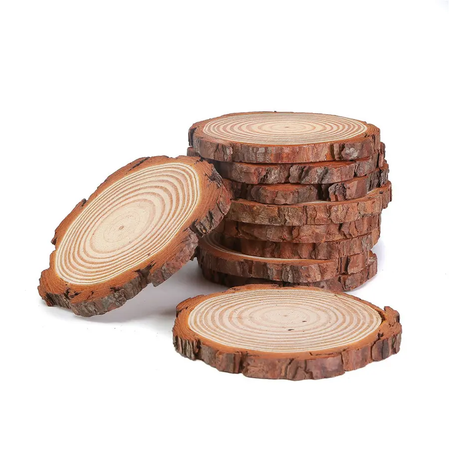 Unfinished Natuurlijke Houten Plakjes Cirkels Stukken Met Boomschors Log Disc Diy Craft Voor Aquarel Acryl Art Schilderen