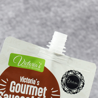 Pochette Doypack Personnalisée Brillante et Durable Anti-fuite avec Bec Verseur pour l'Emballage de Sauces Liquides et de Sauces Piquantes