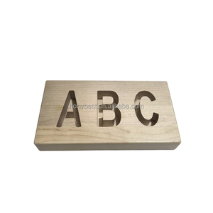 Planche en érable épaisse gravée et découpée, jouet éducatif préscolaire, blocs de lettres en bois pour filles et garçons de 3, <span class=keywords><strong>4</strong></span> et 5 ans - Product Image 1