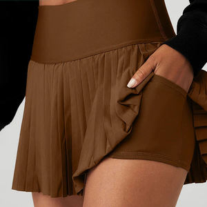 Özel Slim Fit kadın spor Mini pilili tenis elastik bel pilili kadın tenis elbise şort ile - Product Image 1