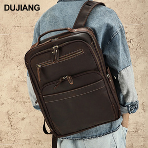 Dujiang Men's Retro <b>Backpack</b> <b>Brown</b> 20L Casual Business <b>Backpack</b> - Product Image 1