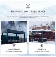 Pergola bioclimatique motorisée de luxe en aluminium, gazebo extérieur avec toit rétractable, pavillon de jardin imperméable à l'eau, à lames orientables