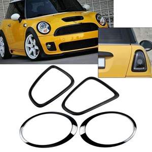 Mini Cooper R56 R57 R58 R59 Headlight And Taillight Trim ABS <b>Frame</b> 2007-2014 <b>Black</b> Or Chrome - Product Image 3
