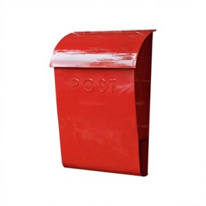 Meilleure vente Boîte postale murale en métal rouge robuste Boîte postale sûre et sécurisée pour la décoration extérieure de la maison - Product Image 1