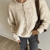 Cardigan en tricot doux décontracté pour femmes, automne-hiver, nouveau style, manches longues, pull tendance, vêtement de dessus, fabricant