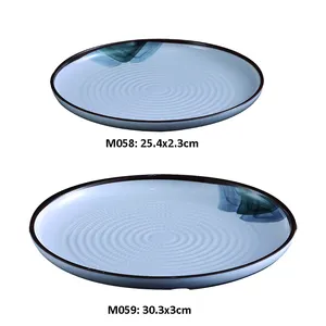 Wholesale new design custom printing melamine plate round plastic dinner plates