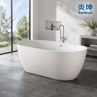 Baignoire rectangulaire autoportante en acrylique 1700 mm, design moderne, pour salle de bain intérieure, 1-2 personnes, chauffage à température constante, avec poignées