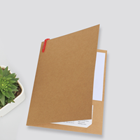 Carpeta de Papel Kraft A4 Personalizada de Fábrica China, Carpeta de Documentos Comerciales con Bolsillo