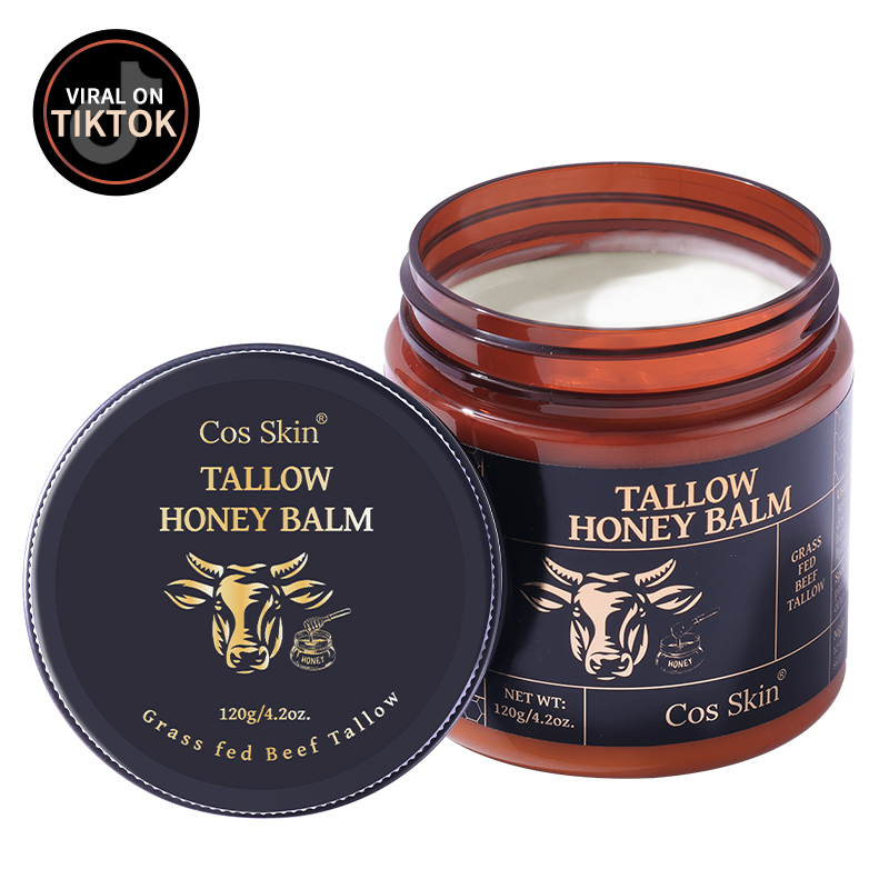 Wholesale Face Care Natural Moisturizing Organic Grass-Fed Whipped Beef Tallow and Honey Balm with Raw Honey for Skin