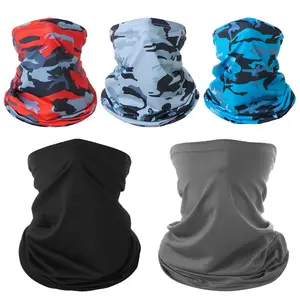 Desain kustom pencetakan Logo Camo Polyester leher Gaiter multifungsi wajah hangat kepala syal mulus sepeda motor tabung Bandana