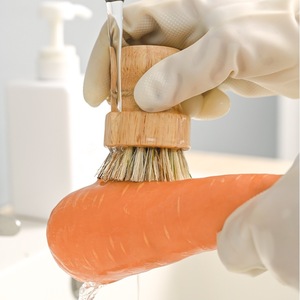 Cepillo de madera para lavar platos de cocina, juego de <span class=keywords><strong>2</strong></span> cepillos de limpieza ecológicos de bambú con mango de madera, cepillo para verduras - Product Image 5