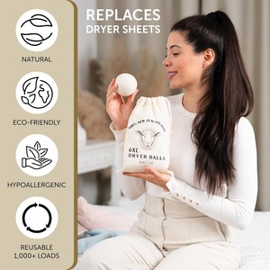 Boules de séchage en laine pratiques, adoucissant naturel pour tissus, boules de séchage en laine réutilisables - Product Image 4