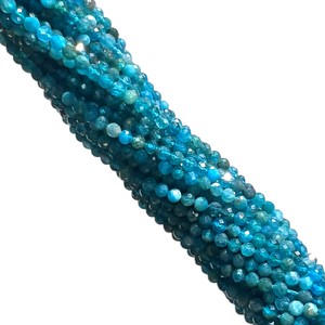 Elegantes cuentas redondas facetadas de apatita de 4mm, cuentas sueltas de piedras preciosas <span class=keywords><strong>Edelstein</strong></span> para ceremonia religiosa - Product Image 4