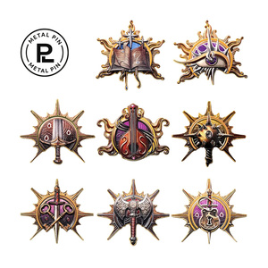 Broches de Metal Personalizados, Chapados en Oro, con Diseño de Baldur's Gate, para Regalos, Hechos de Aleación, con Personajes como Bárbaro, Druida, Bardo, Paladín y Guerrero - Product Image 1